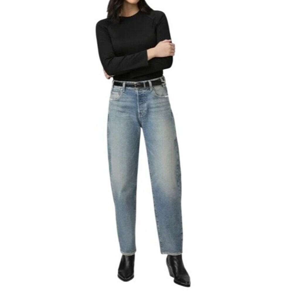 Paige Vintage Womens Alexis High Rise Distressed Ankle Barrel Jeans Sz 30 New - Picture 1 of 14